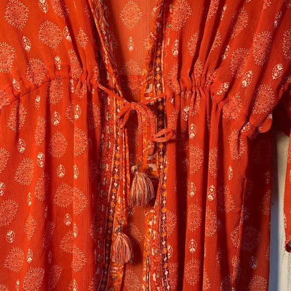 Exhilaration Sheer Orange Cardigan - Picture 3 of 5